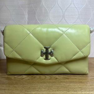 New Tory Burch Kira Diamond Quilted Napa Leather Mini Flap Bag in peak/300